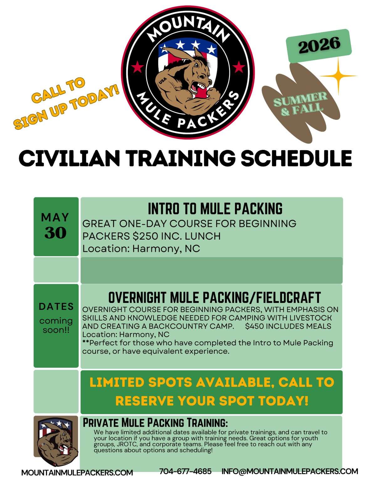 Mule Packing Training Course poster